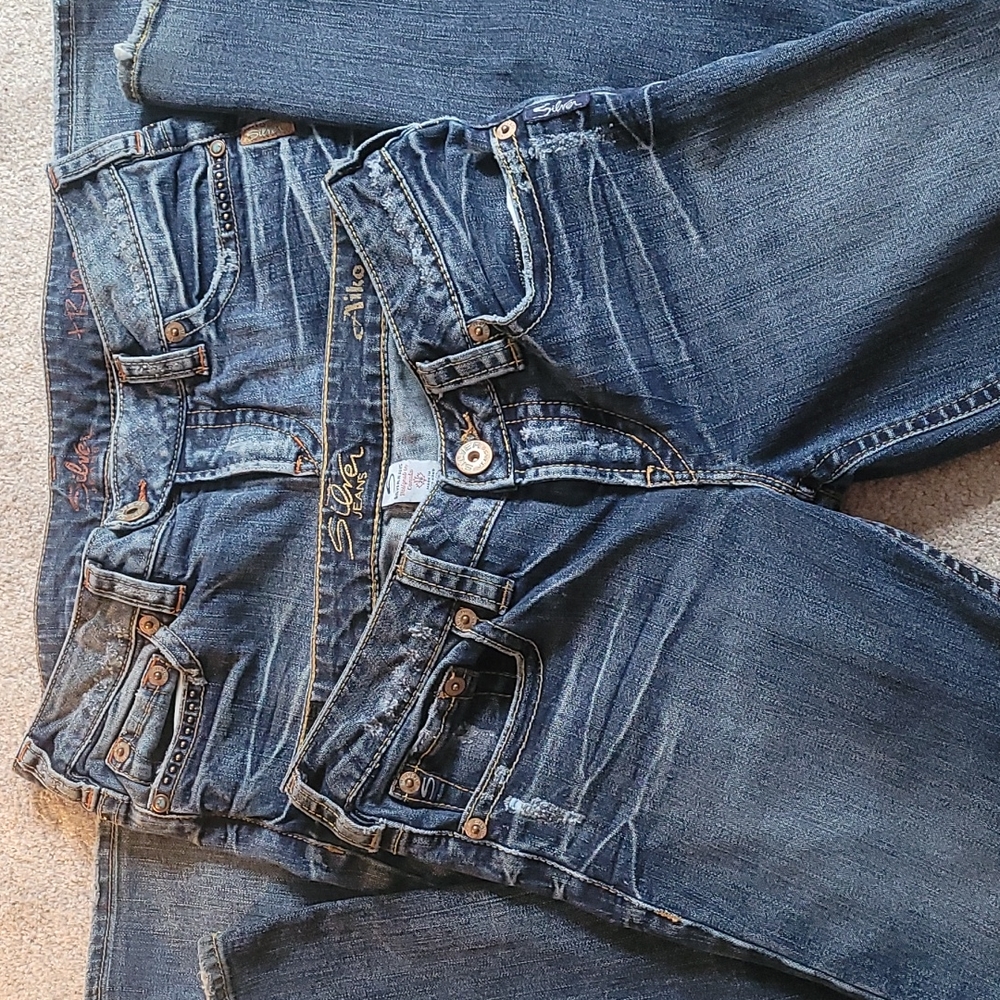 BUNDLE low rise Silver flared jeans